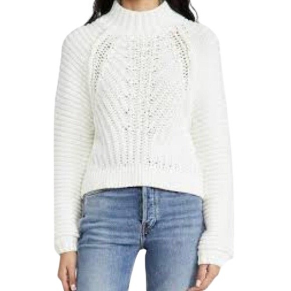 Free‎ people white chunky knit sweater Extra small